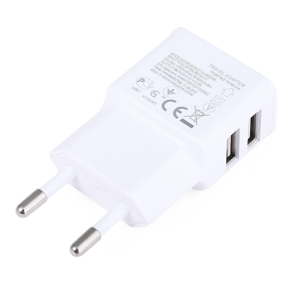 Home Cell Phone Charger with 2 USB Ports-White-Theone Apparel