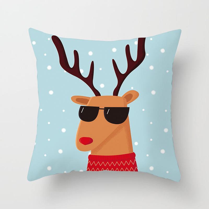 Ice Blue Christmas Themed Pillow Covers