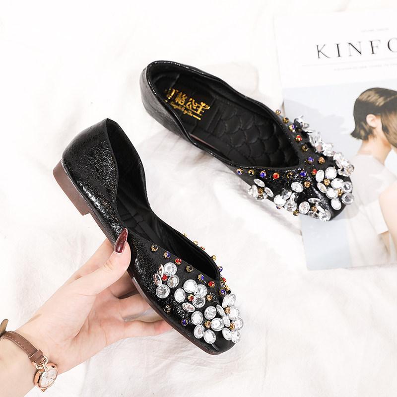 Jeweled Metallic Statement Ballet Flats - Theone Apparel