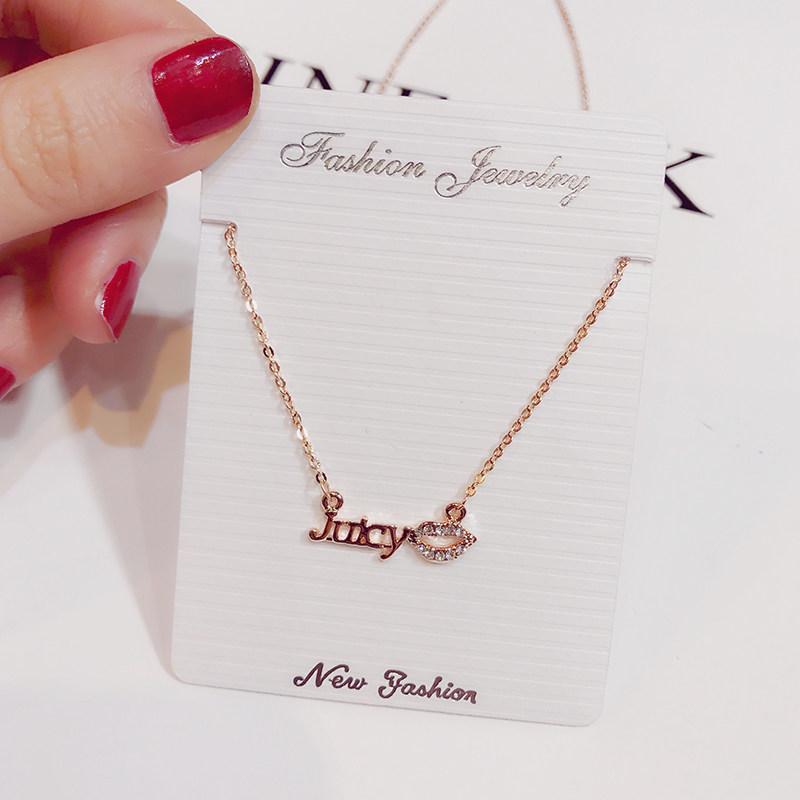 Juicy Kisses Rhinestone Fashion Necklace - Theone Apparel