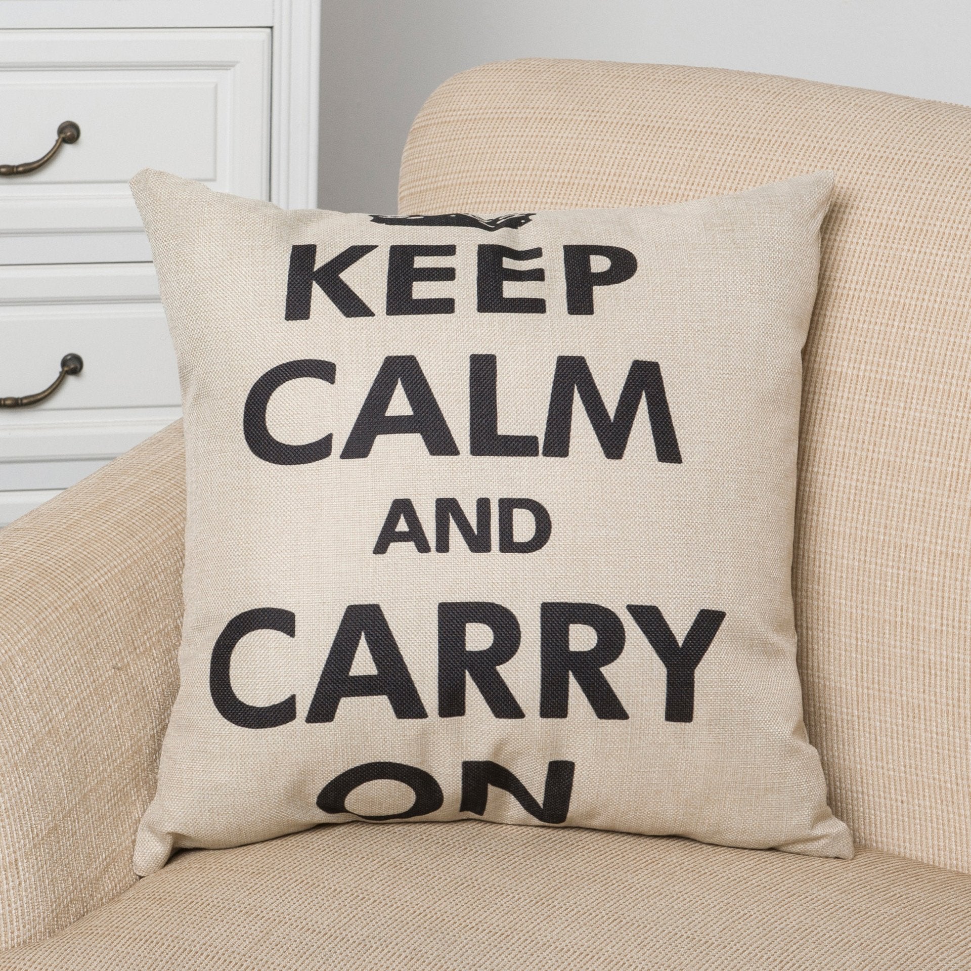 Keep Calm Carry On Pillow Cover