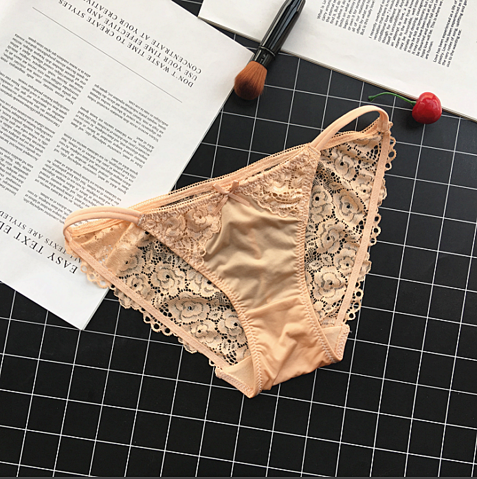 Lace Back Mesh Front String Waistband-Nude-Theone Apparel