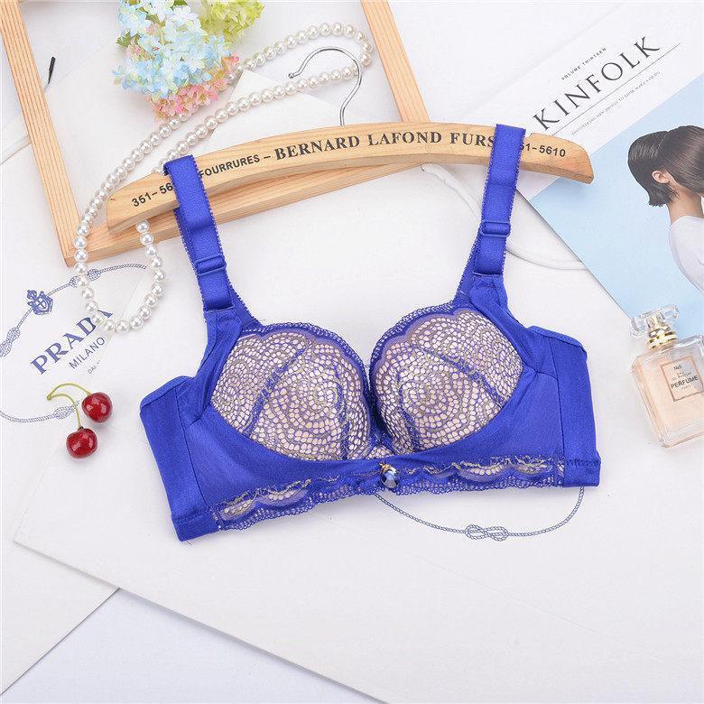 Lace Cup Pushup Fashion Bra-Blue-Theone Apparel
