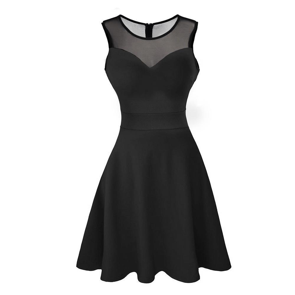 Lace Top Sweetheart Bodycon Dress-Black with Plain Lace Top-Theone Apparel