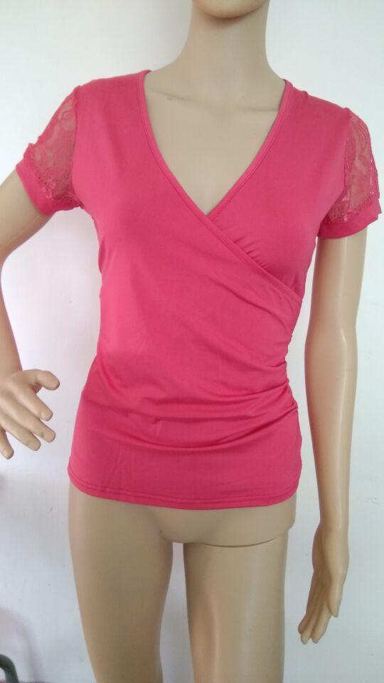 Lacy Cutout Cap Sleeve Wrap Top-Hot Pink-Theone Apparel