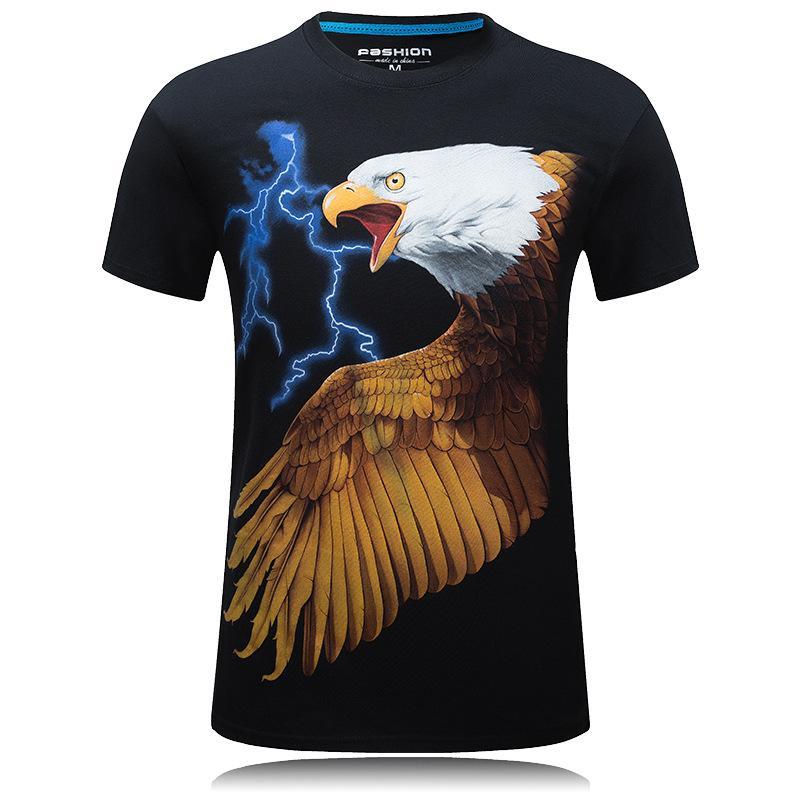 Lightning Strikes Eagle Flies USA Shirt-Black-Theone Apparel