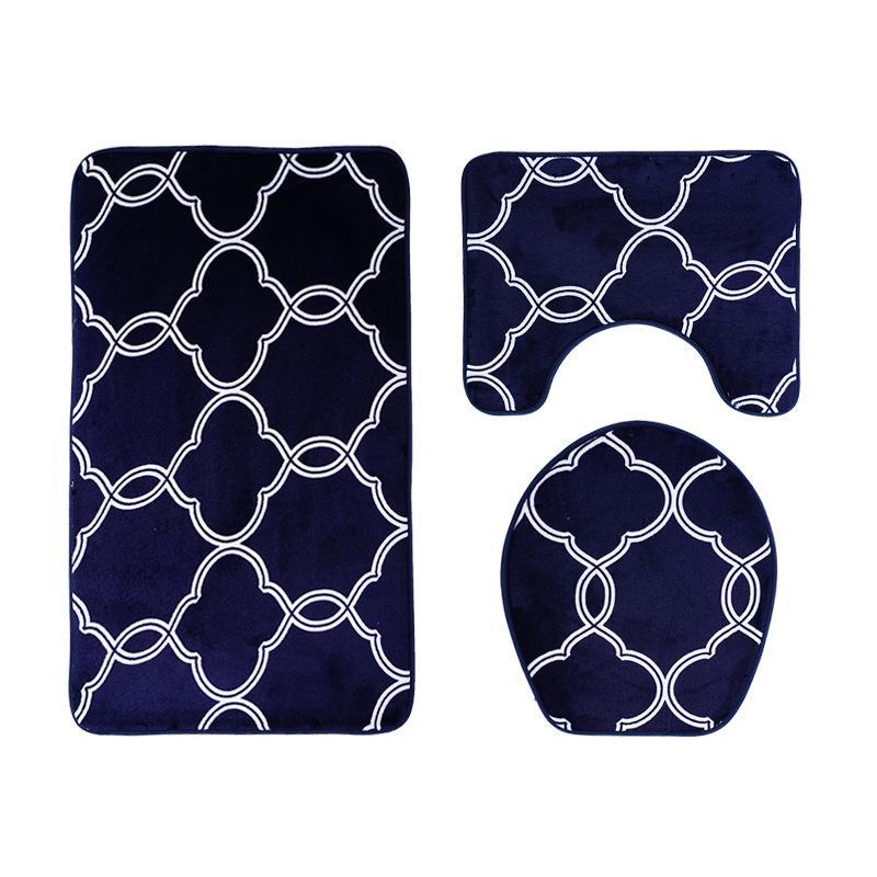 Modern Greek Link Bath Mat Set