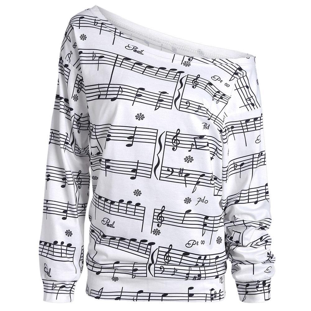 Maglione di note di musica ombre neon