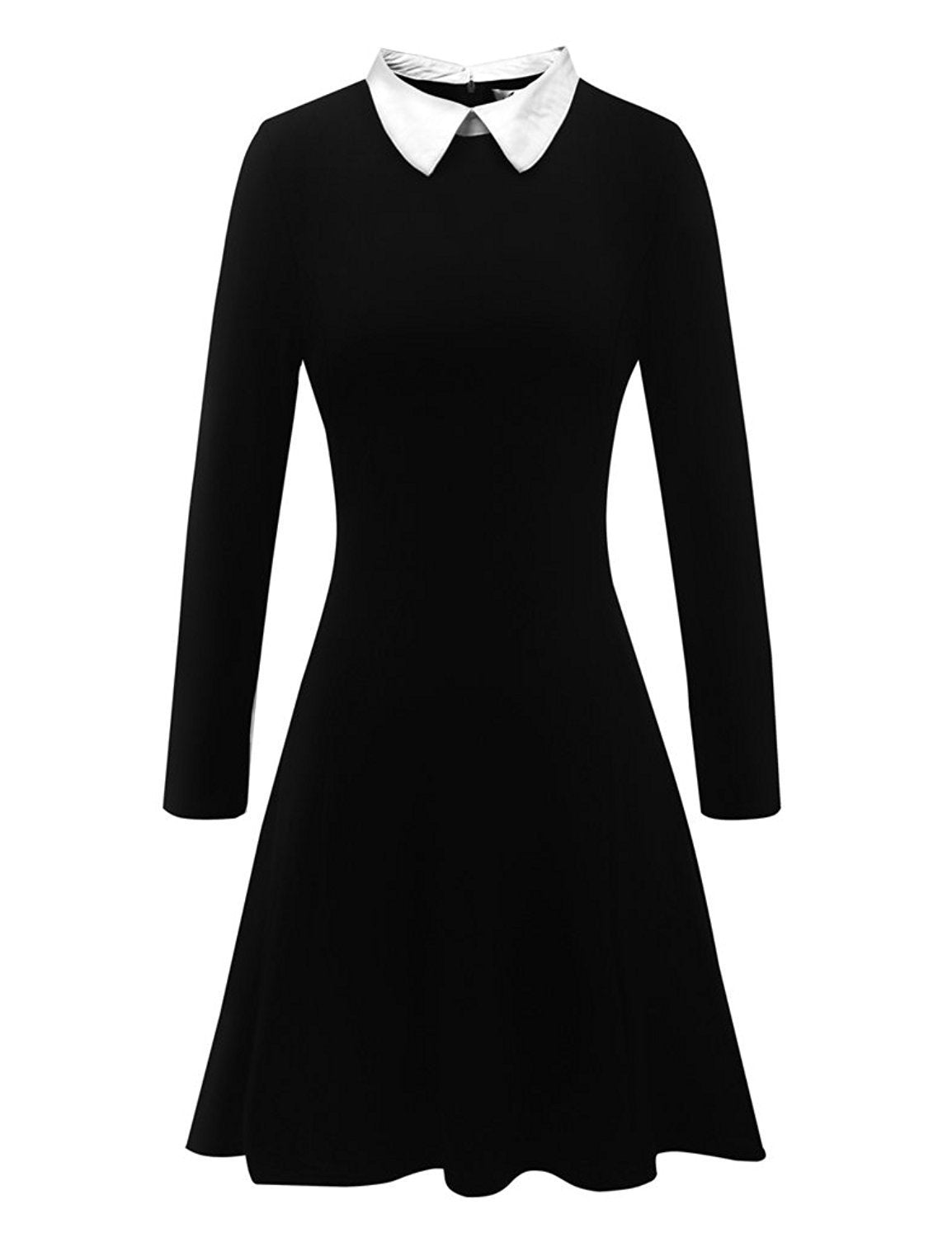 Nun Collar Black Sweater Dress-Black-Theone Apparel