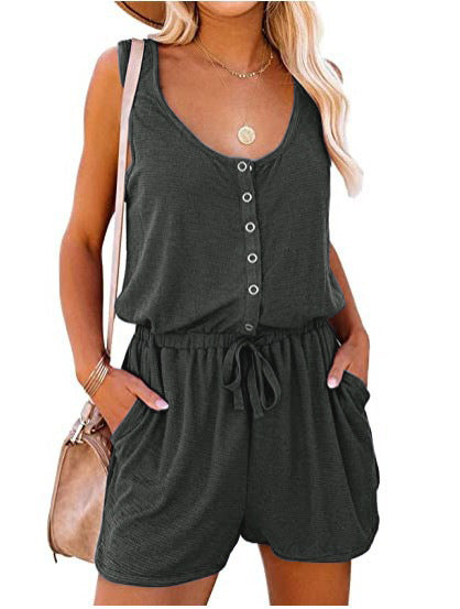 Ärmelloses Button-Down-Shorts-Set