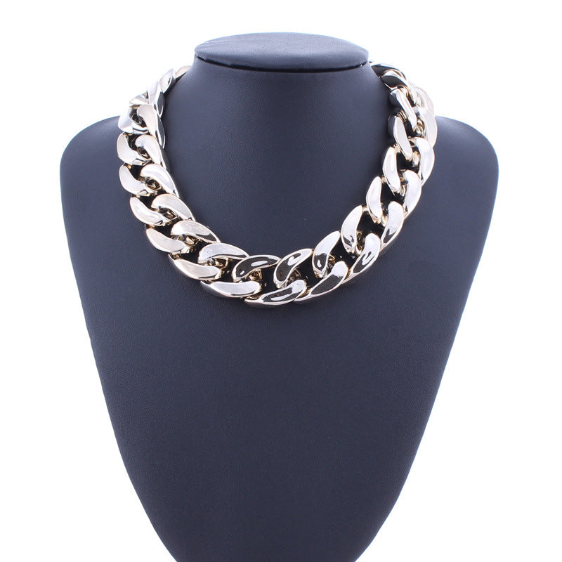 Oversized Silver Chain Necklace-Gold-Theone Apparel