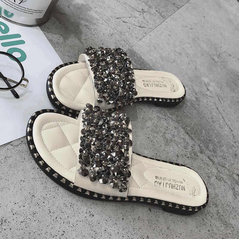 Pearl ingelegde knipperg slippers