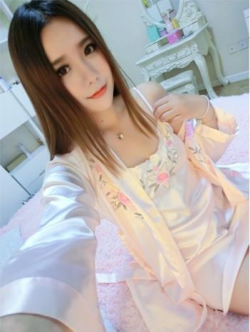 Pink Satin Chemise and Matching Robe-Pink-Theone Apparel