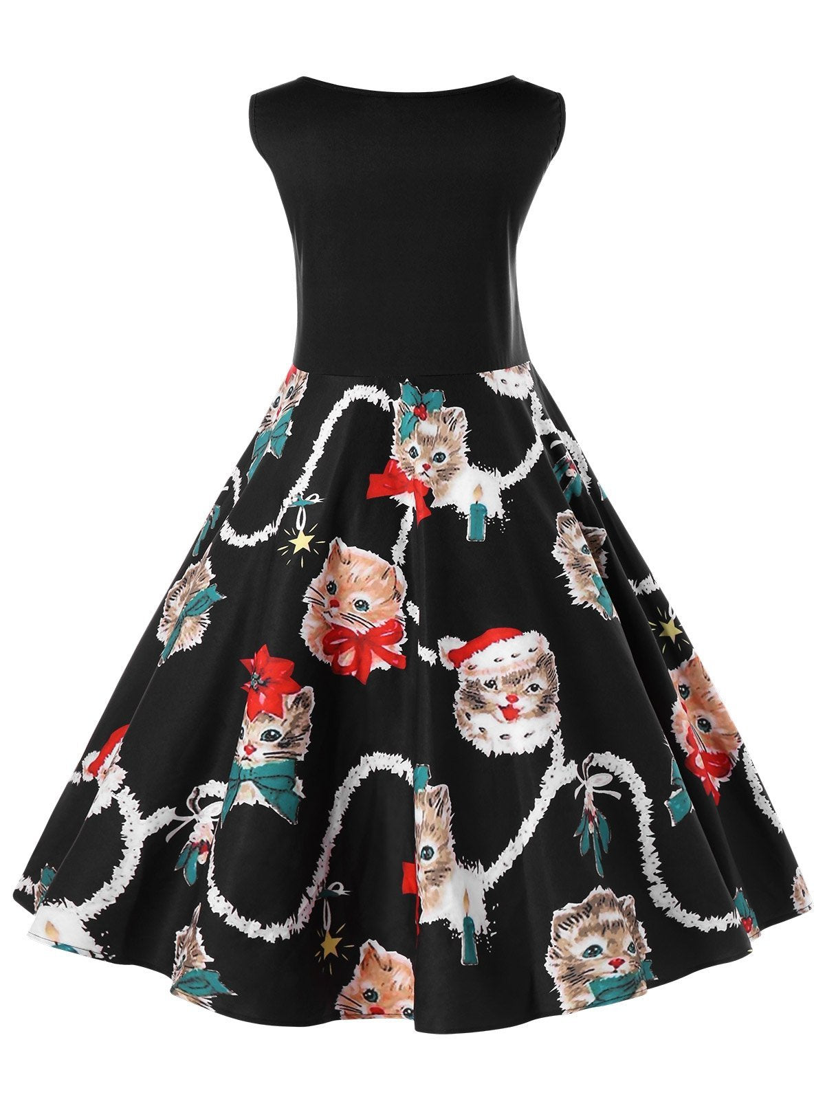 Plus Size Christmas Kitten Dress