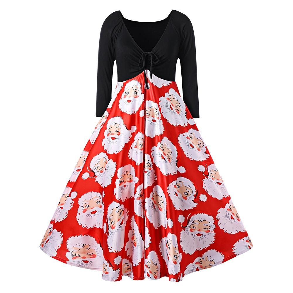 Plus Size Santa Claus Midi Dress