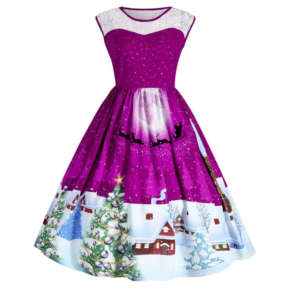 Ärmelloses Weihnachtsfeierkleid in Übergröße