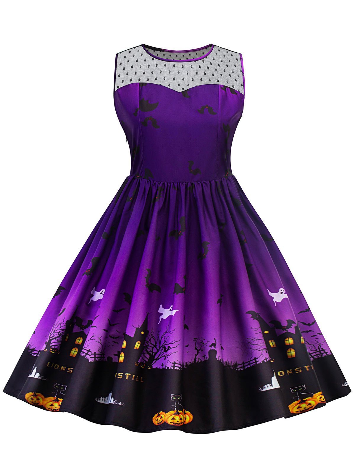 Spooky Halloween Scene Cocktail Dress