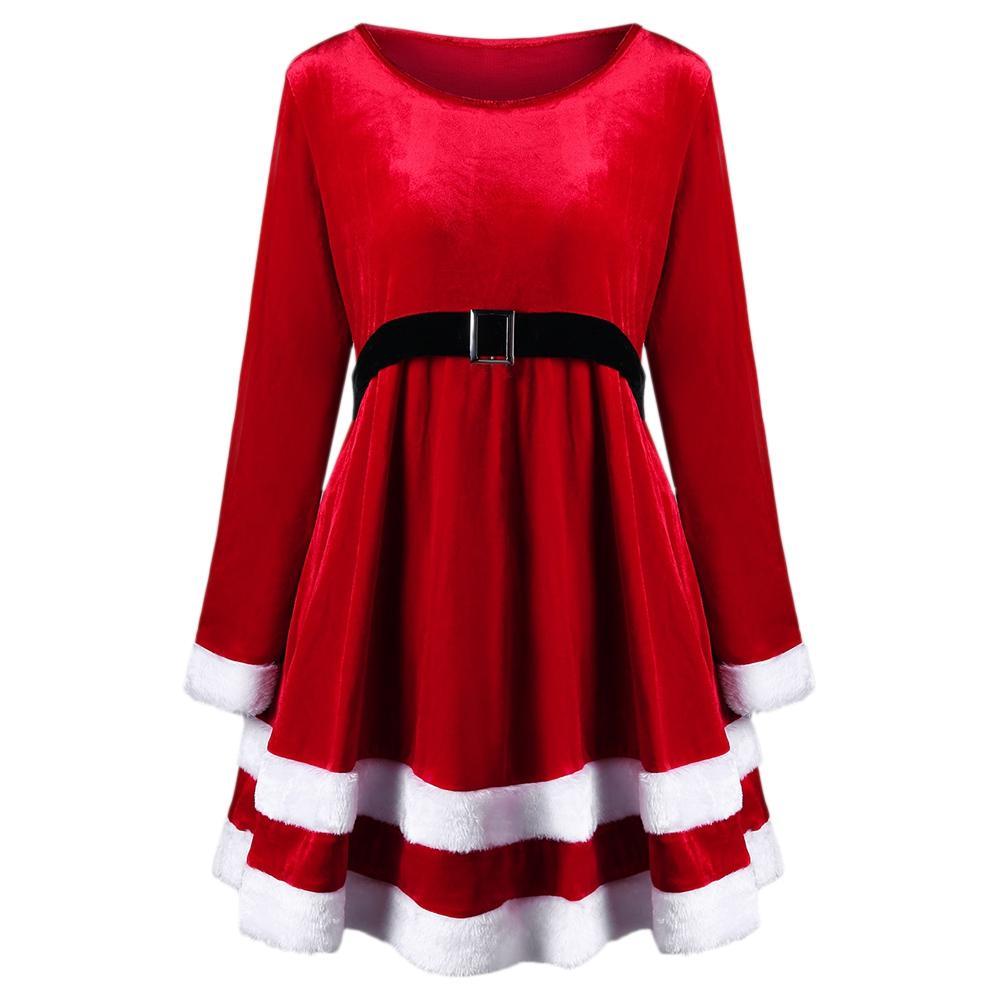 Robe à manches longues de Noël de taille plus