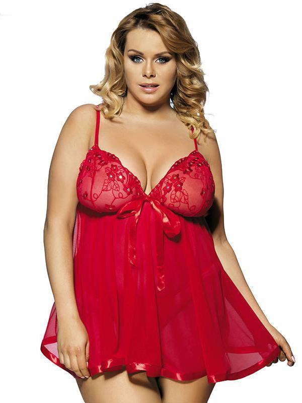 Plus-Size-Dessous-Babydoll-Set