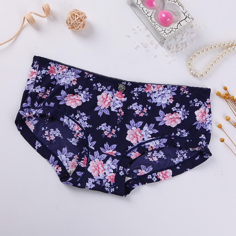 Roses Galore High Brief Panty-Dark Blue-Theone Apparel