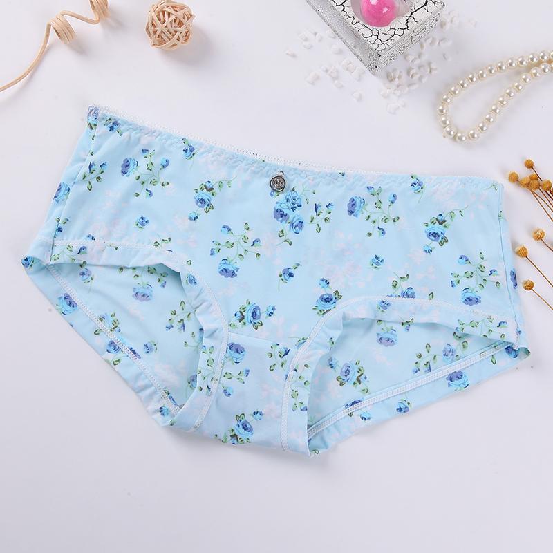 Roses Galore High Brief Panty-Light Blue-Theone Apparel