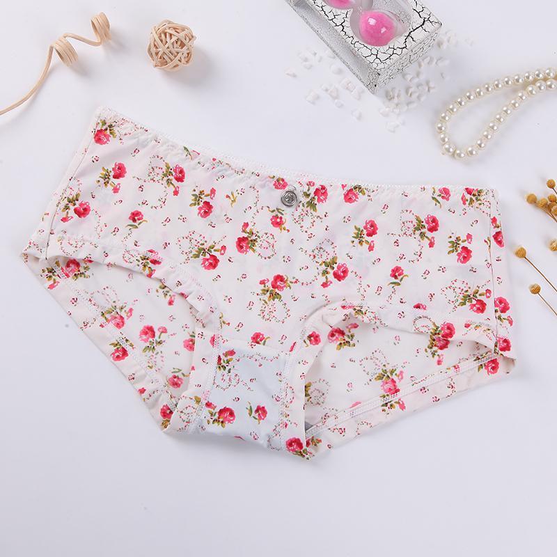 Roses Galore High Brief Panty-White-Theone Apparel