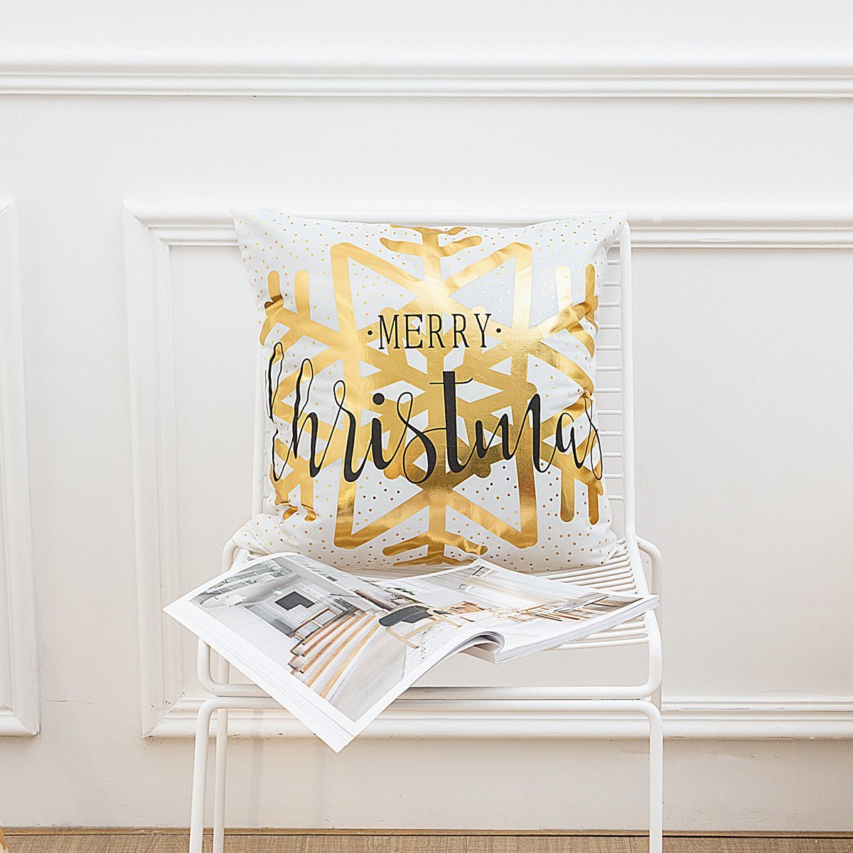 Scripted Gold Foil Pillow Covers-601-0029-S18-Theone Apparel