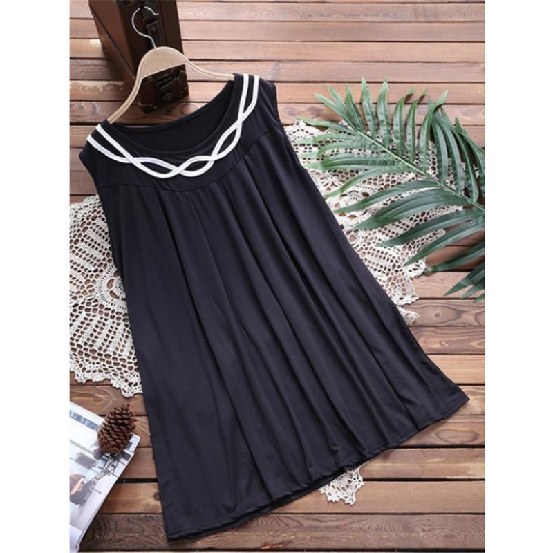 Sleeveless Pleated Neck Accent Top-Black-Theone Apparel