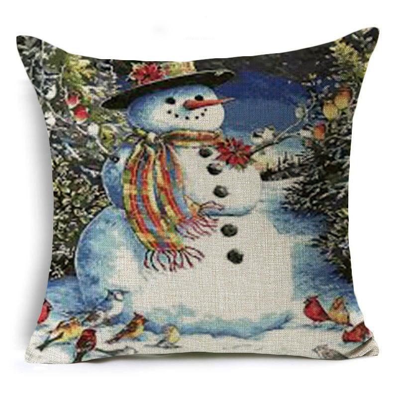 Snow Scene Snowman Pillow Covers