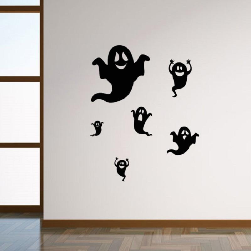 Spooky Halloween Black Ghost Wall Sticker