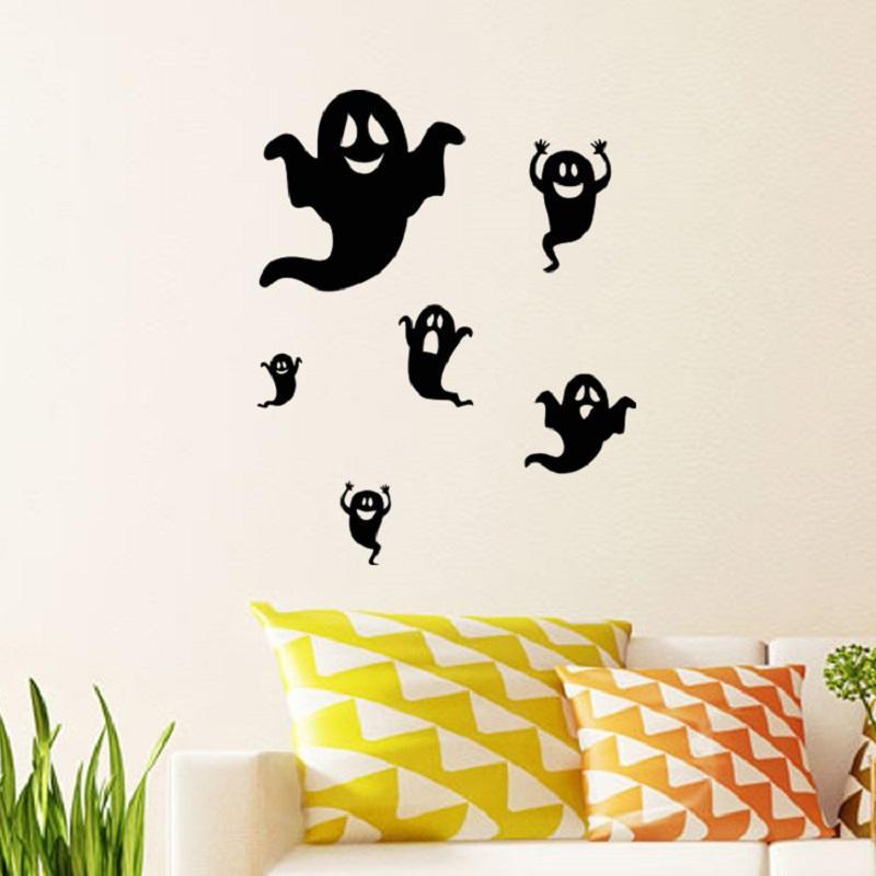 Spooky Halloween Black Ghost Wall Sticker