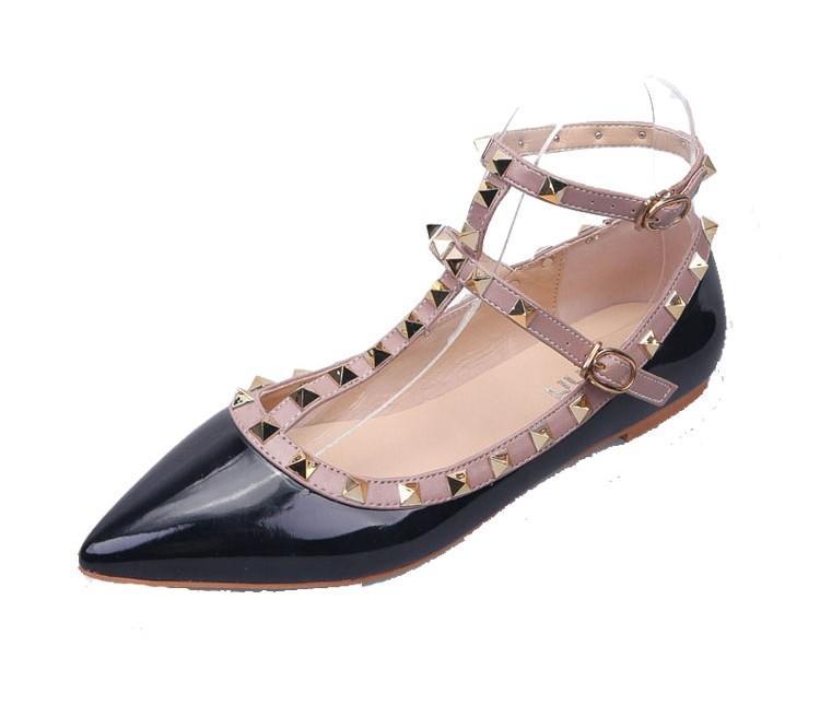 Studded Cage Ankle Fashion Flats