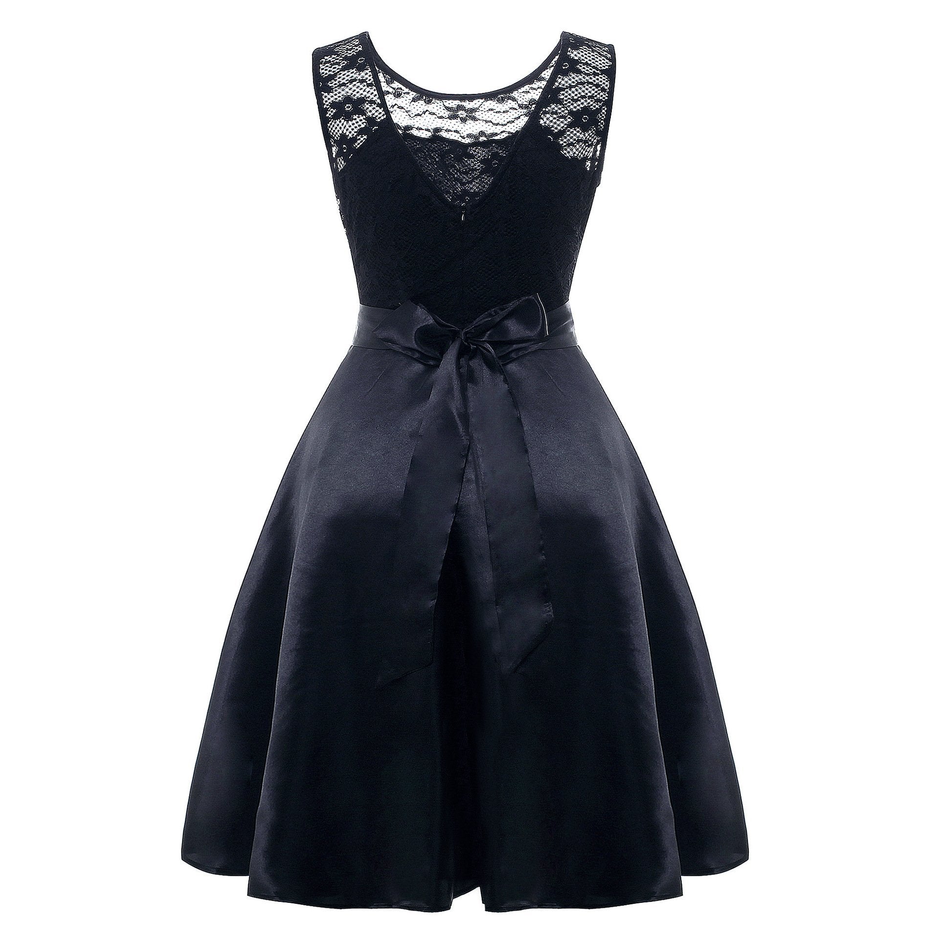 Sweetheart Lace Cage Cocktail Dress-Black-Theone Apparel