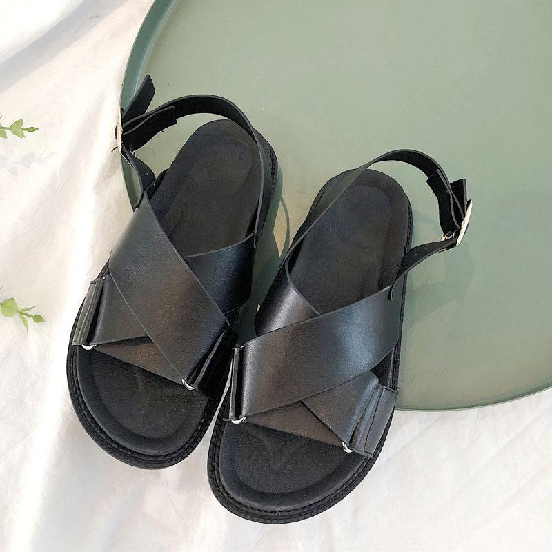 Thick Band Walking Comfort Sandals-Black-Theone Apparel