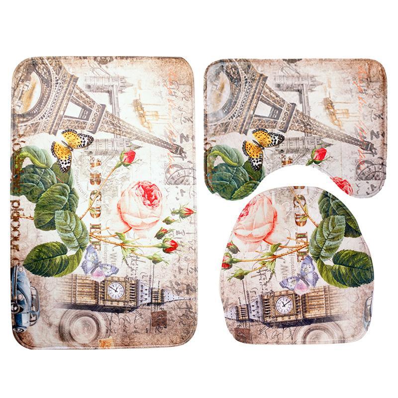 Three Piece Bathroom Carpet Set-France (1)-Theone Apparel