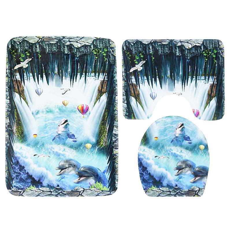 Under The Waterfall Bath Mat Set-621-0036-S1-Theone Apparel