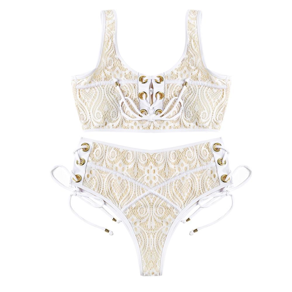 Lace Crochet Should Strap Bikini Set