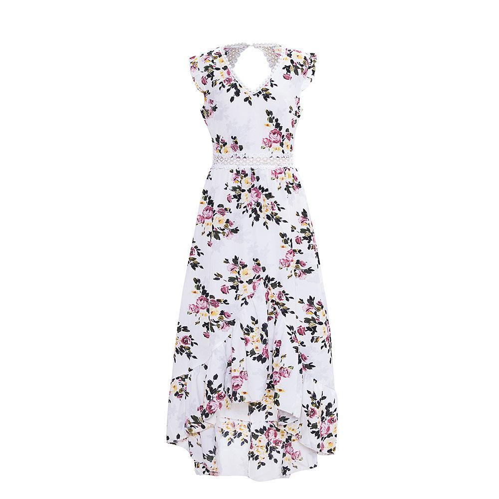 Vestido floral boêmio aberto