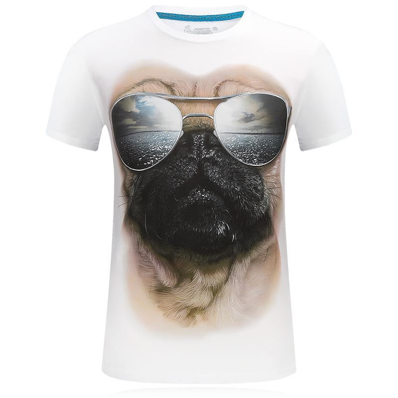 Mops met tinten dwaze gezicht shirt