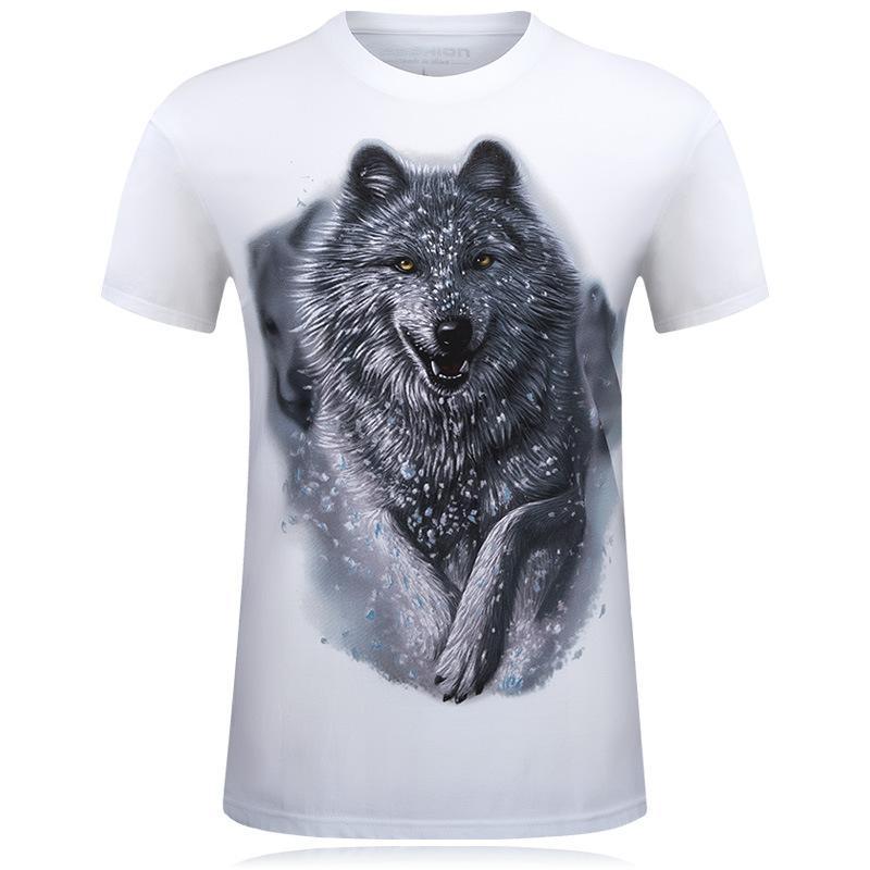 White Wolf Wonderland Graphic Tee-White-Theone Apparel