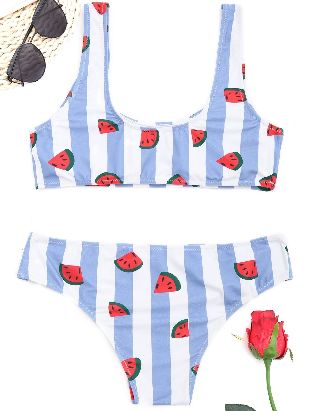 Adorable Watermelon Striped Bikini Set - THEONE APPAREL