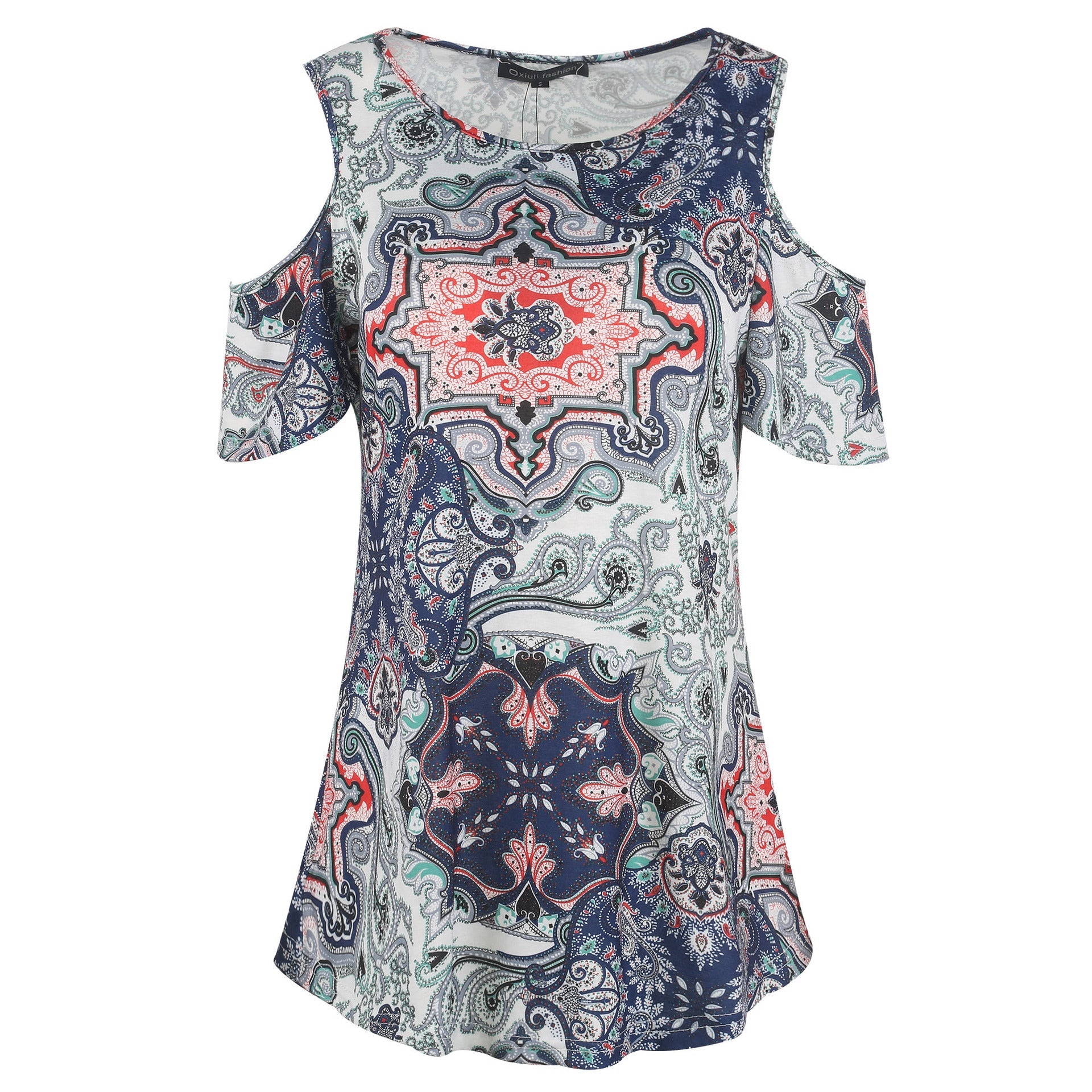 All-Over Print Cutout Tunic - THEONE APPAREL