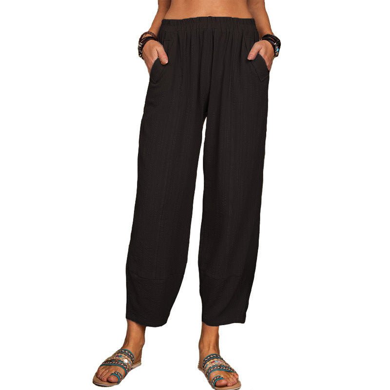 Ankle Length Wide Leg Casual Pants - THEONE APPAREL