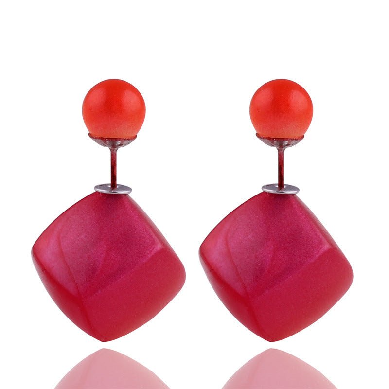 Asymmetrical Cube and Sphere Earrings - THEONE APPAREL