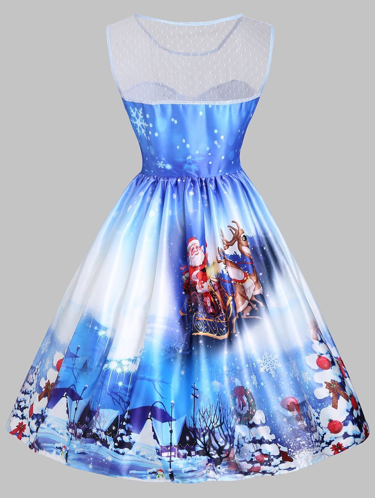 Blue and White Christmas Party Dress - THEONE APPAREL