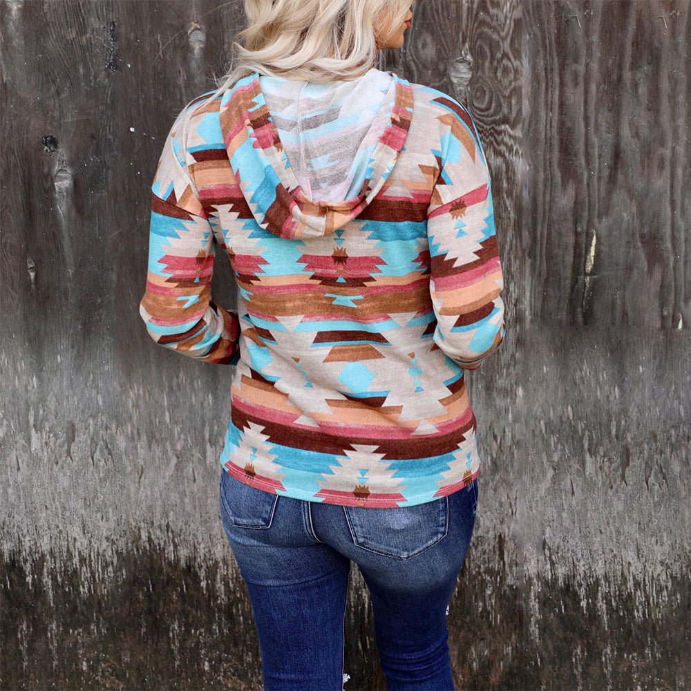 Bohemian Chic Southwestern Inspired Tribal Hoodie - THEONE APPAREL