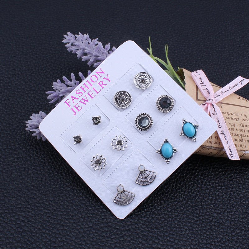 Bohemian Metallic Silver Stud Earrings - THEONE APPAREL