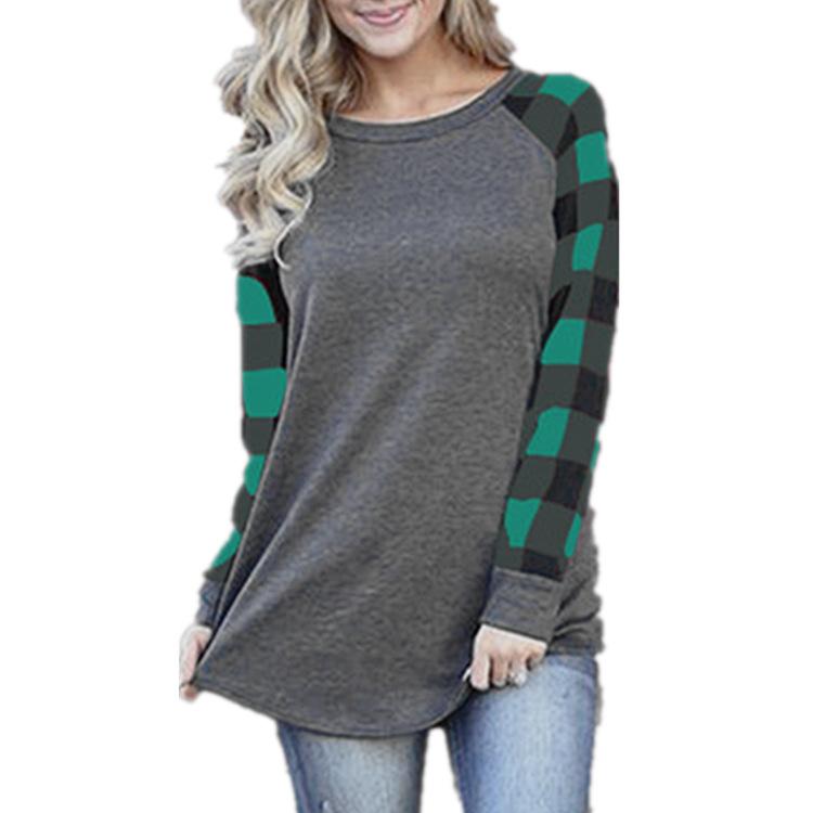 Buffalo Check Raglan Tunic-Length Tee - THEONE APPAREL