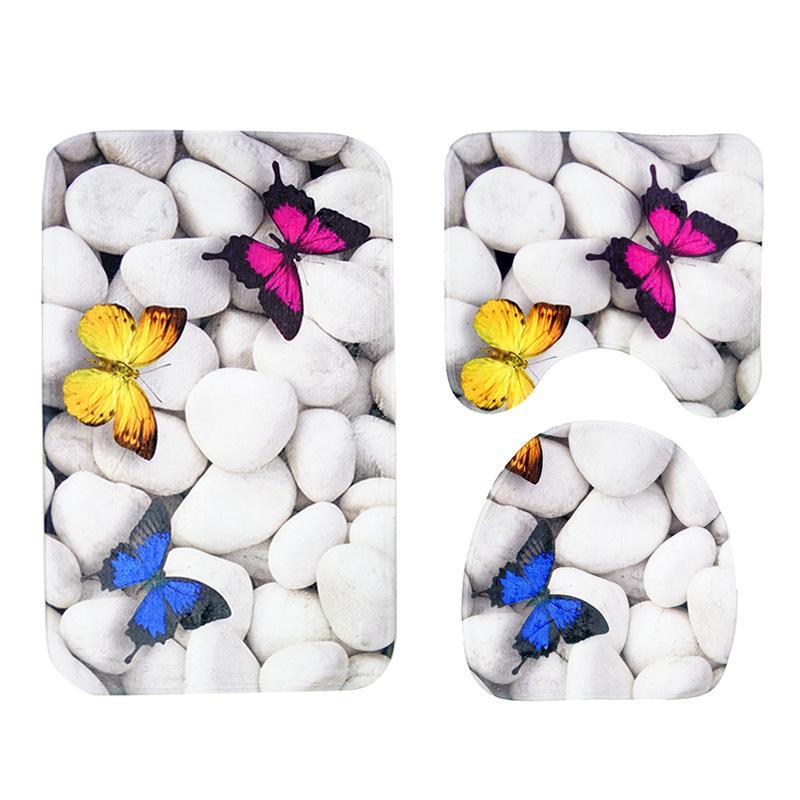 Butterfly Stone Garden Bath Mat Set - THEONE APPAREL