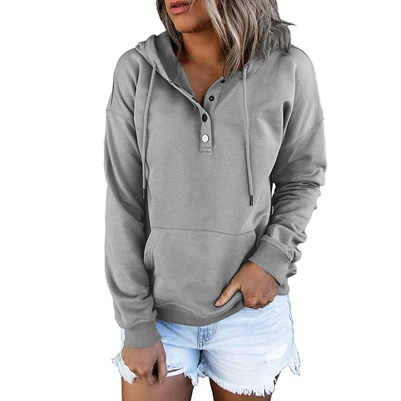 Casual Button Front Hoodie - THEONE APPAREL